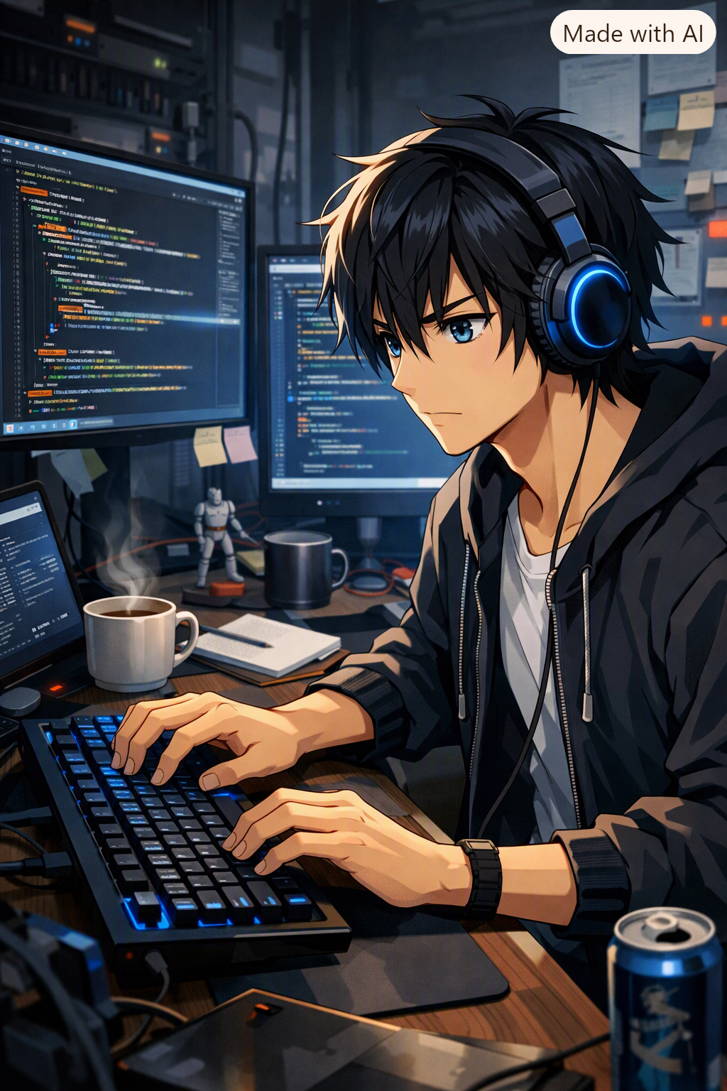 Student studying a computer science course
